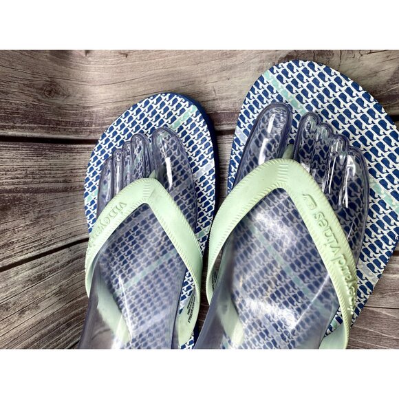 Vineyard Vines Light Blue Whale Flip Flop Sandals Women Size 10 - Picture 3 of 6